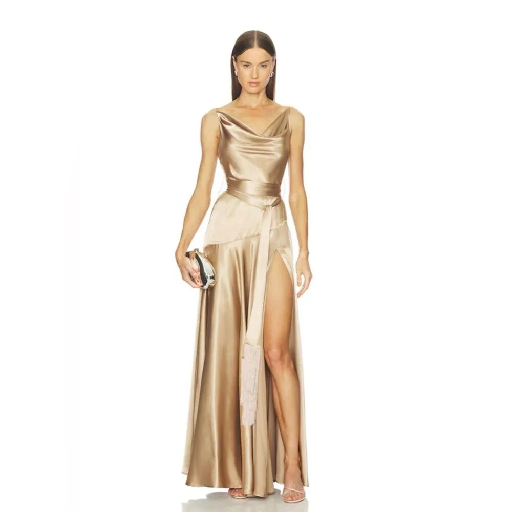 pink bridesmaid dresses with sleeves Zapaka Women Dusty Rose V-Neck Maxi Dress A Line Ruched Wedding Guest Dress, Dusty Rose / US2 Side Draped Ivory Chiffon TIJY Product Details Satin A Color:IRIS